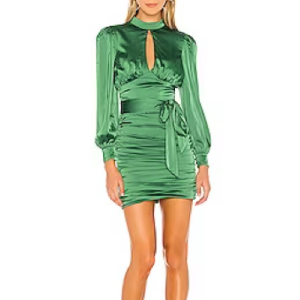 MAJORELLE Bristol Mini Dress in Jewel Green from Revolve- small